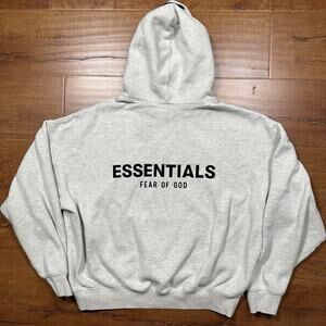 Fear of God Essentials Hoodie Sweater Womens M Gray Oversized Relaxed Fit City